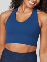 Longline Medium Impact Sports Wireless Bra  Blue